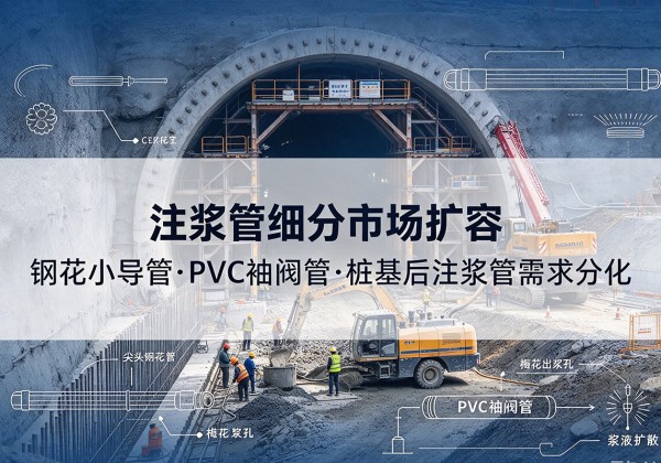 九原注浆管细分市场扩容，隧道钢花小导管、PVC 袖阀管、桩基后注浆管需求分化